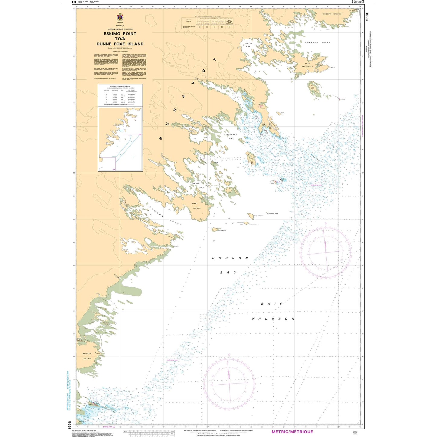 Paradise Clay CAN5631 CHS Chart Eskimo Point to Dunne Foxe Island