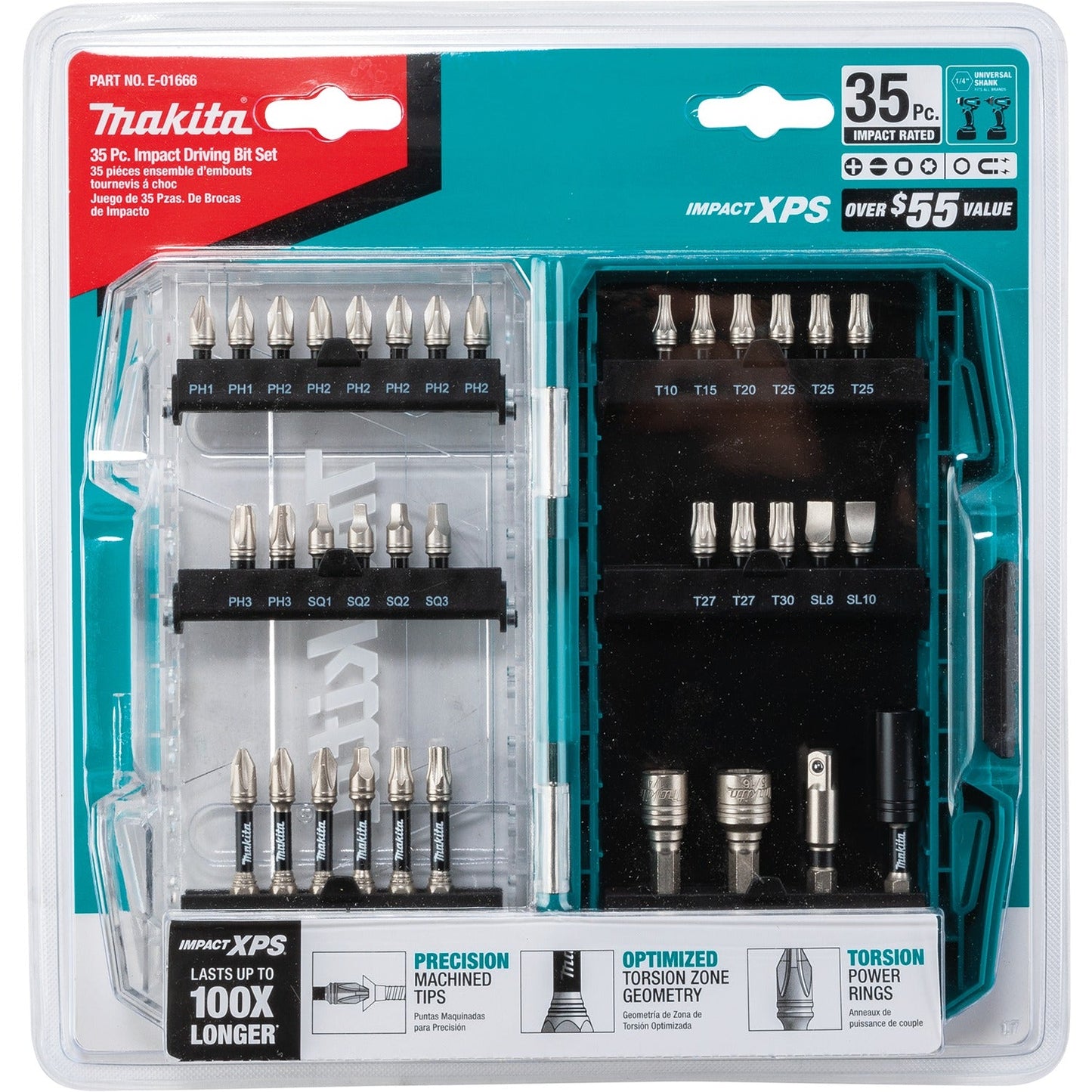 Makita E-01666 Impact XPS® 35 Pc. Impact Bit Set