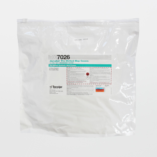 SOS Cleanroom Texwipe TX7026 AlphaSat 8" x 15" Replacement Mop Covers Pre-Wetted 6% IPA (Refills) (Case Qty.) - Case