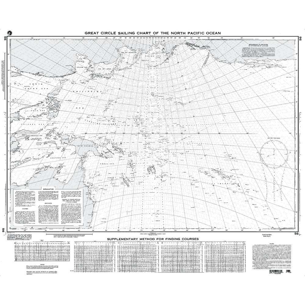Paradise Clay NGA_56 NGA Great Circle Sailing Chart of N. Pacific Ocean