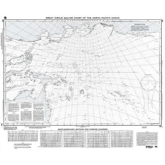 Paradise Clay NGA_56 NGA Great Circle Sailing Chart of N. Pacific Ocean