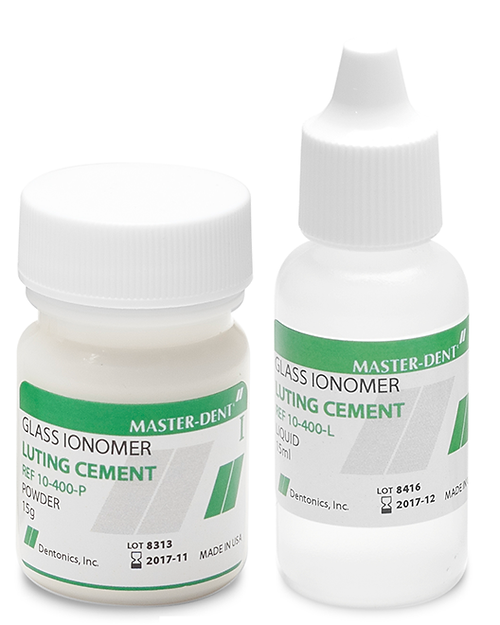 Dentonics Inc 10-500 Glass Ionomer Luting Cement 50G Powder & 55Ml Liquid