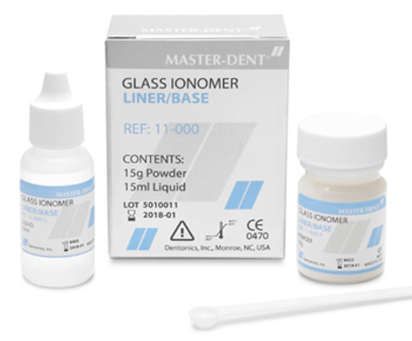 Dentonics Inc 11-000 Glass Ionomer Liner/Base 15G Powder & 15Ml Liquid