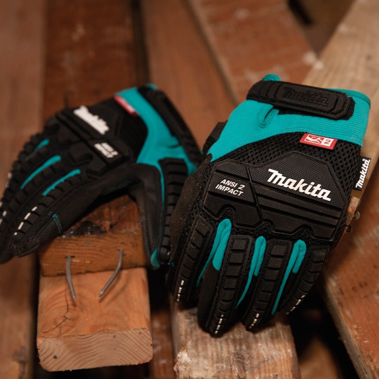 Makita T-04276 Advanced ANSI 2 Impact‘Rated Demolition Gloves (Medium)