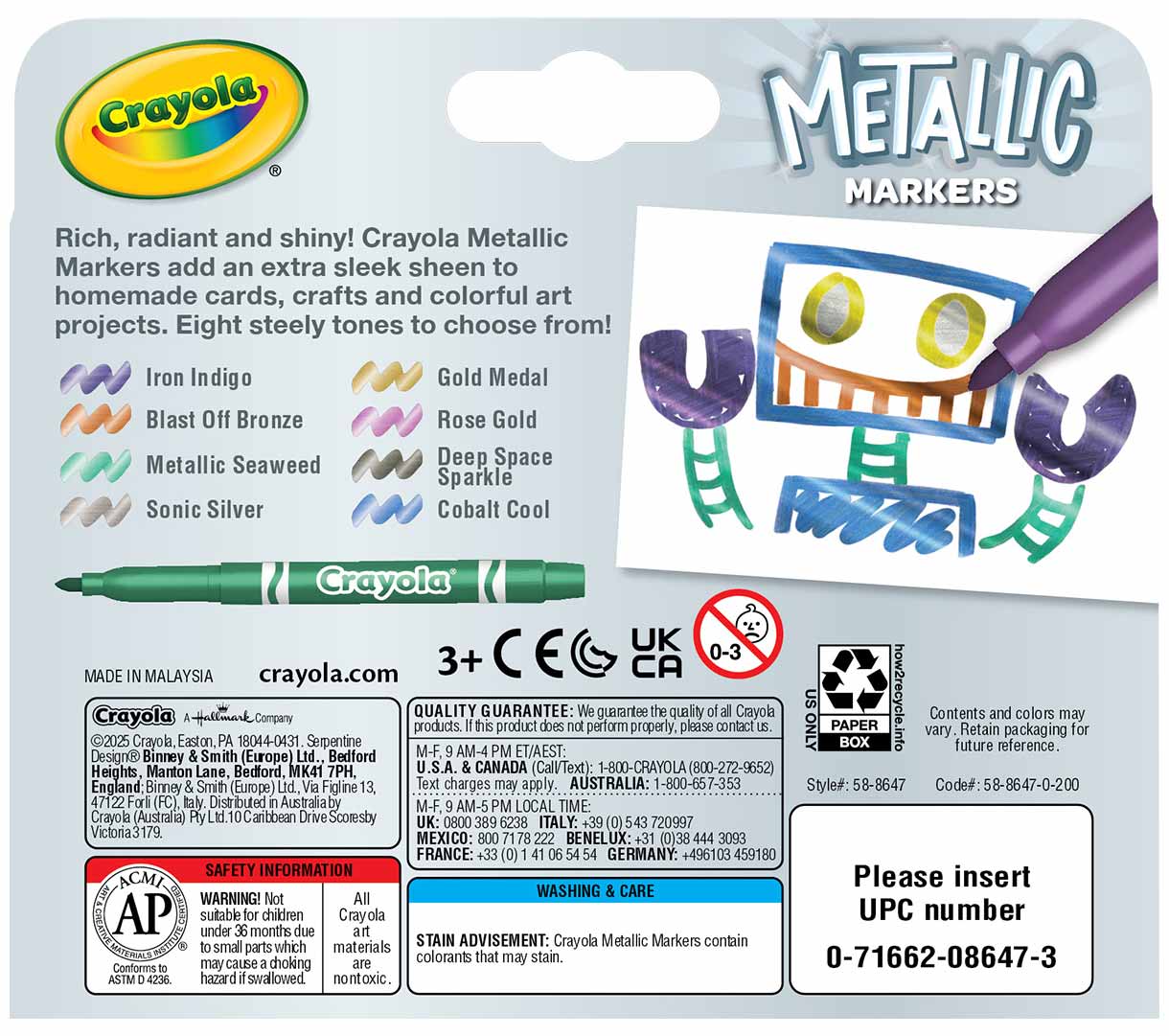 Crayola CYO588647 8-color Metallic Markers
