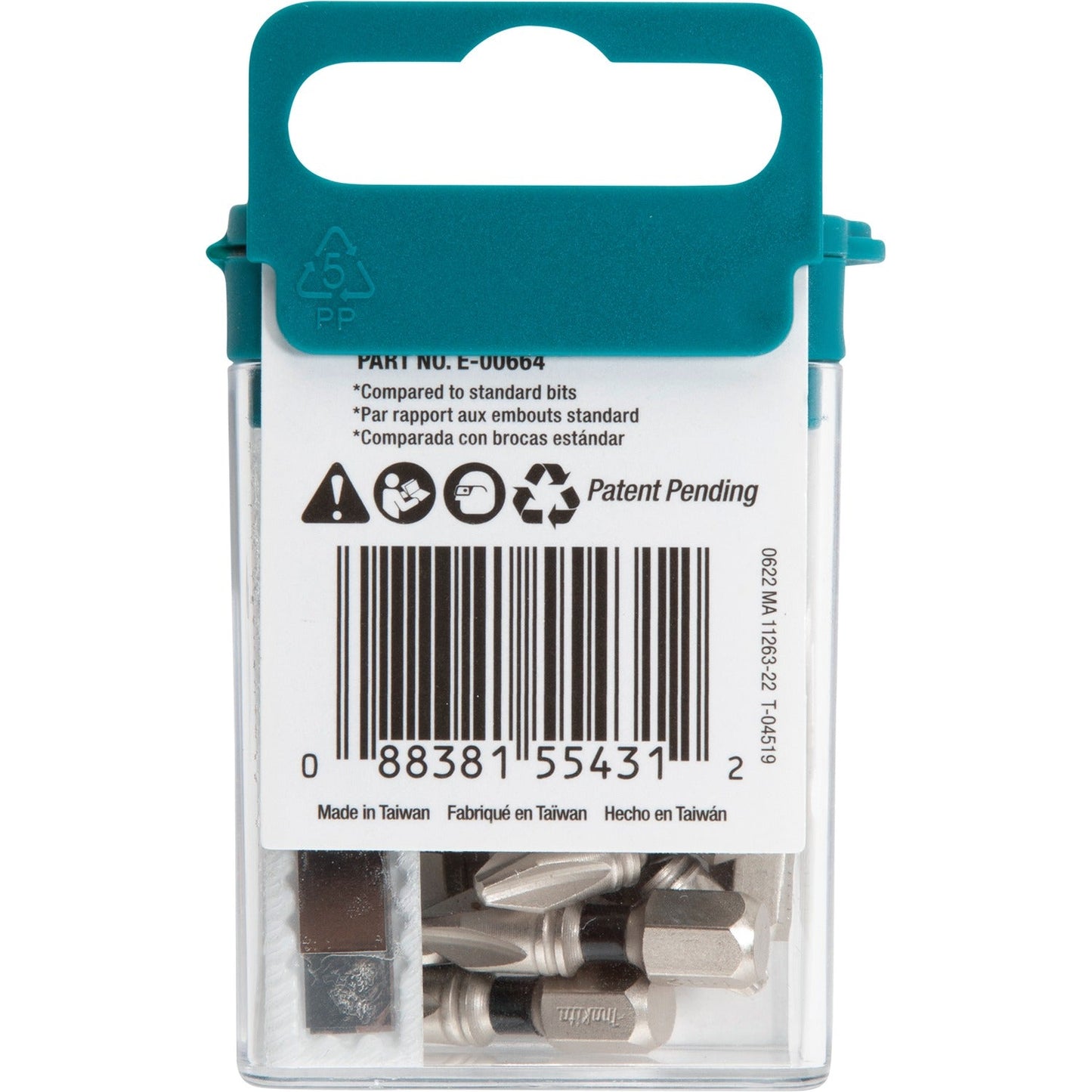 Makita E-00664 Impact XPS® #2 Phillips 1" Insert Bit, 15/pk