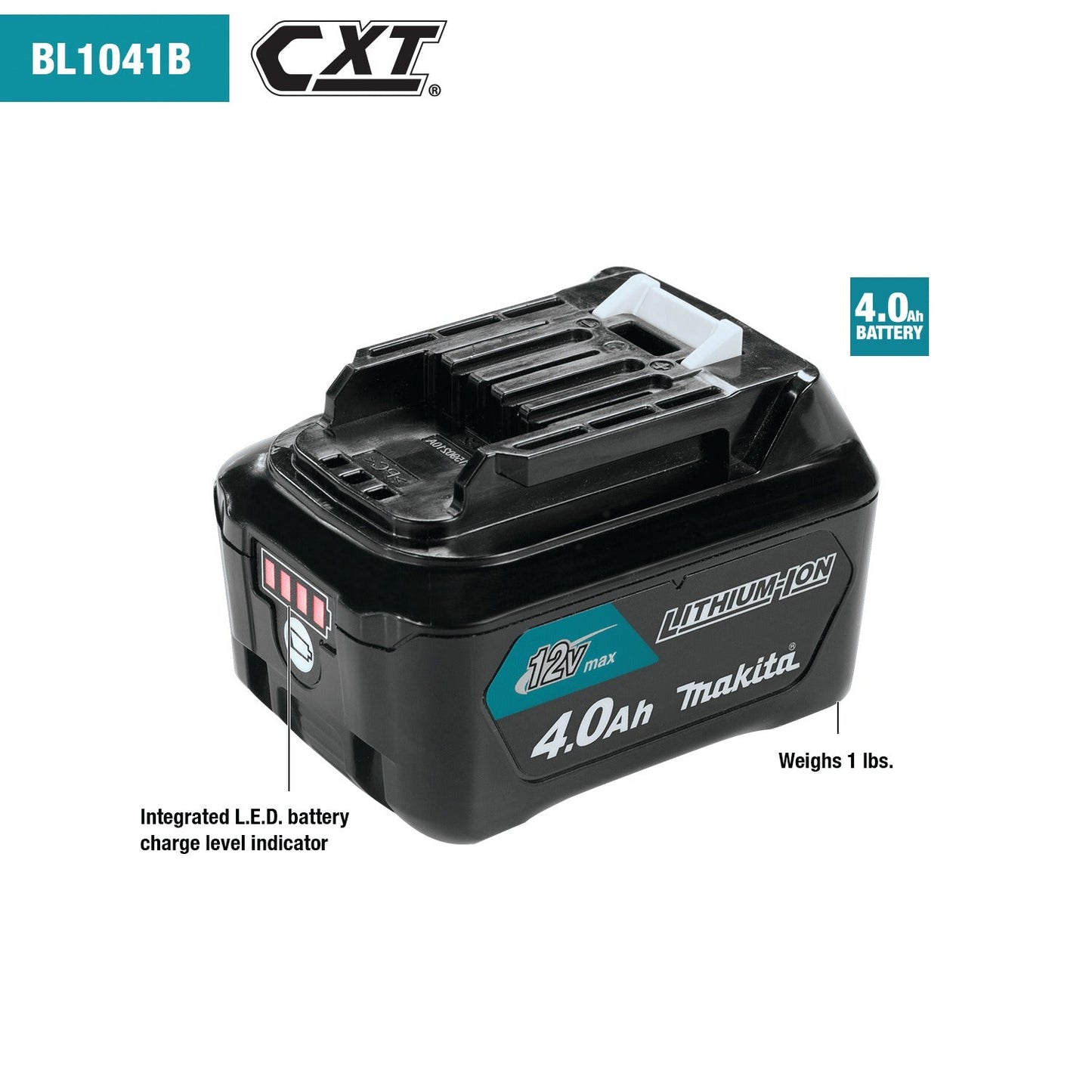 Makita BL1041B 12V max CXT® Lithium‘Ion 4.0Ah Battery