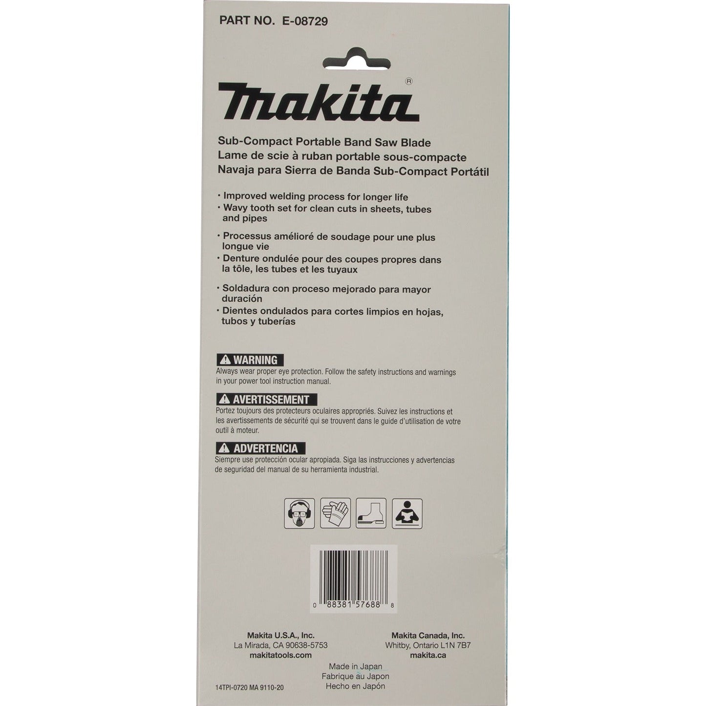 Makita E-08729 28‘3/4" 14 TPI Bi‘Metal Sub‘Compact Portable Band Saw Blade