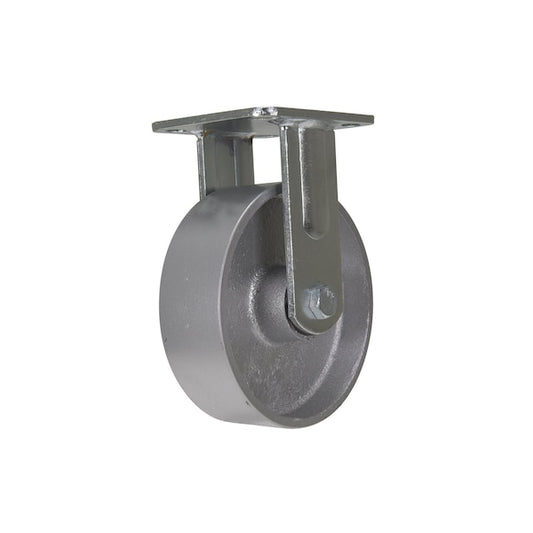 Vestil CST-VE-6X2CI-R Cast Iron/Steel Rigid Caster 6 In. Diameter x 2 In. Width 1543 Lb. Capacity Silver