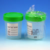 Globe Scientific 5913 Specimen Container 4oz with 1/4-Turn Green Screwcap and Tri-Lingual ID Label STERILE PP Individually Wrapped Graduated
