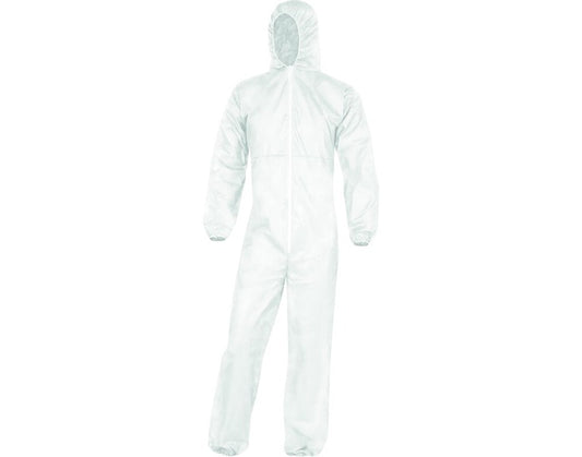 Delta Plus PO106BC5X PO106 Disposable Wear Overalls with Elasticated Hood, White, 5X