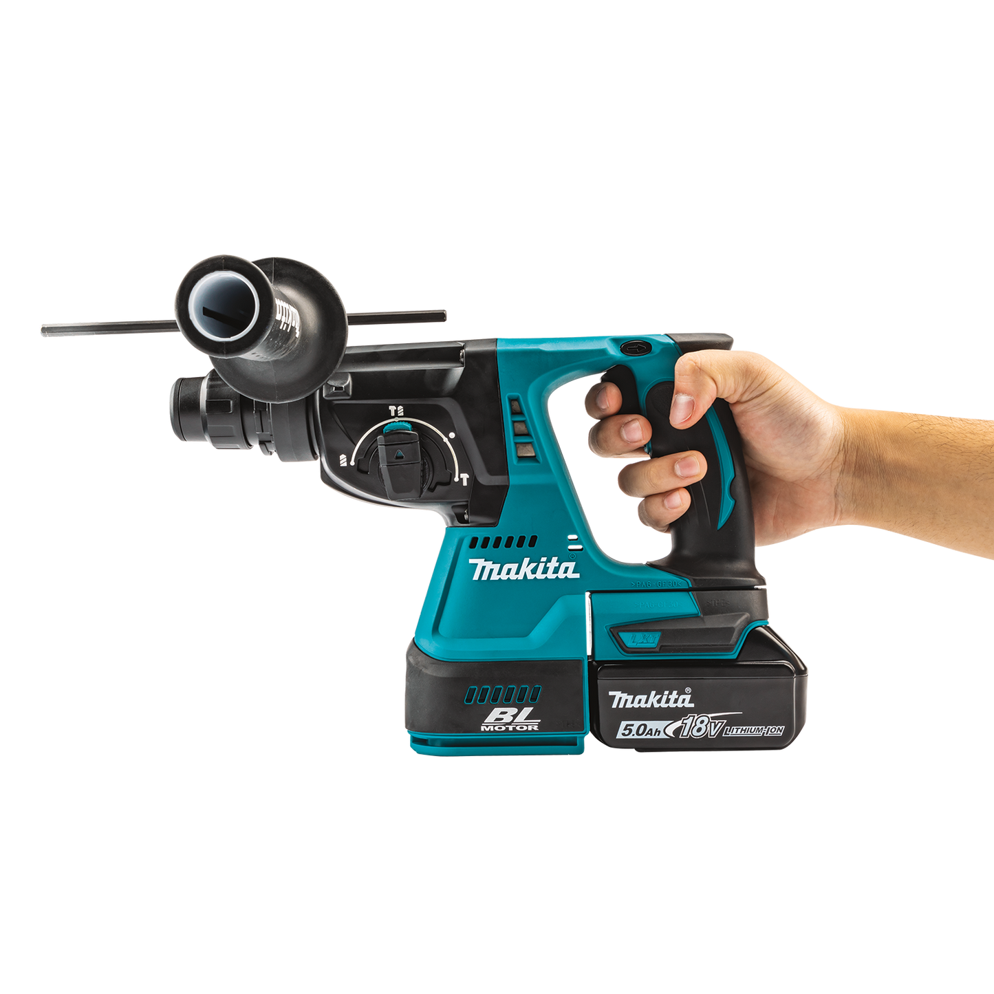 Makita XRH011TWX 18V LXT® Lithium‘Ion Brushless Cordless 1" SDS‘PLUS Rotary Hammer Kit, w/ HEPA Dust Extractor Attachment (5.0Ah)