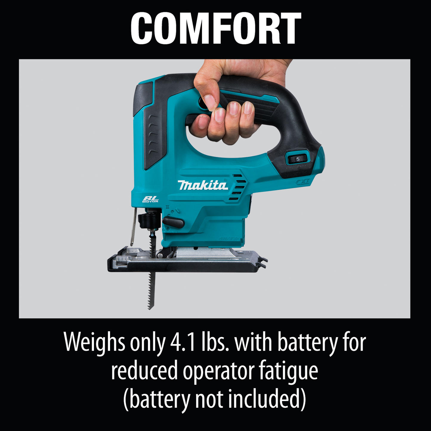 Makita VJ06Z 12V max CXT® Lithium‘Ion Brushless Cordless Top Handle Jig Saw, Tool Only