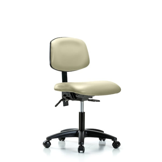 Blue Ridge Ergonomics VDHCH-RG-T0-A0-RC-8501 Rutledge Vinyl Chair - Desk Height with Casters in Adobe White Trailblazer™ Vinyl