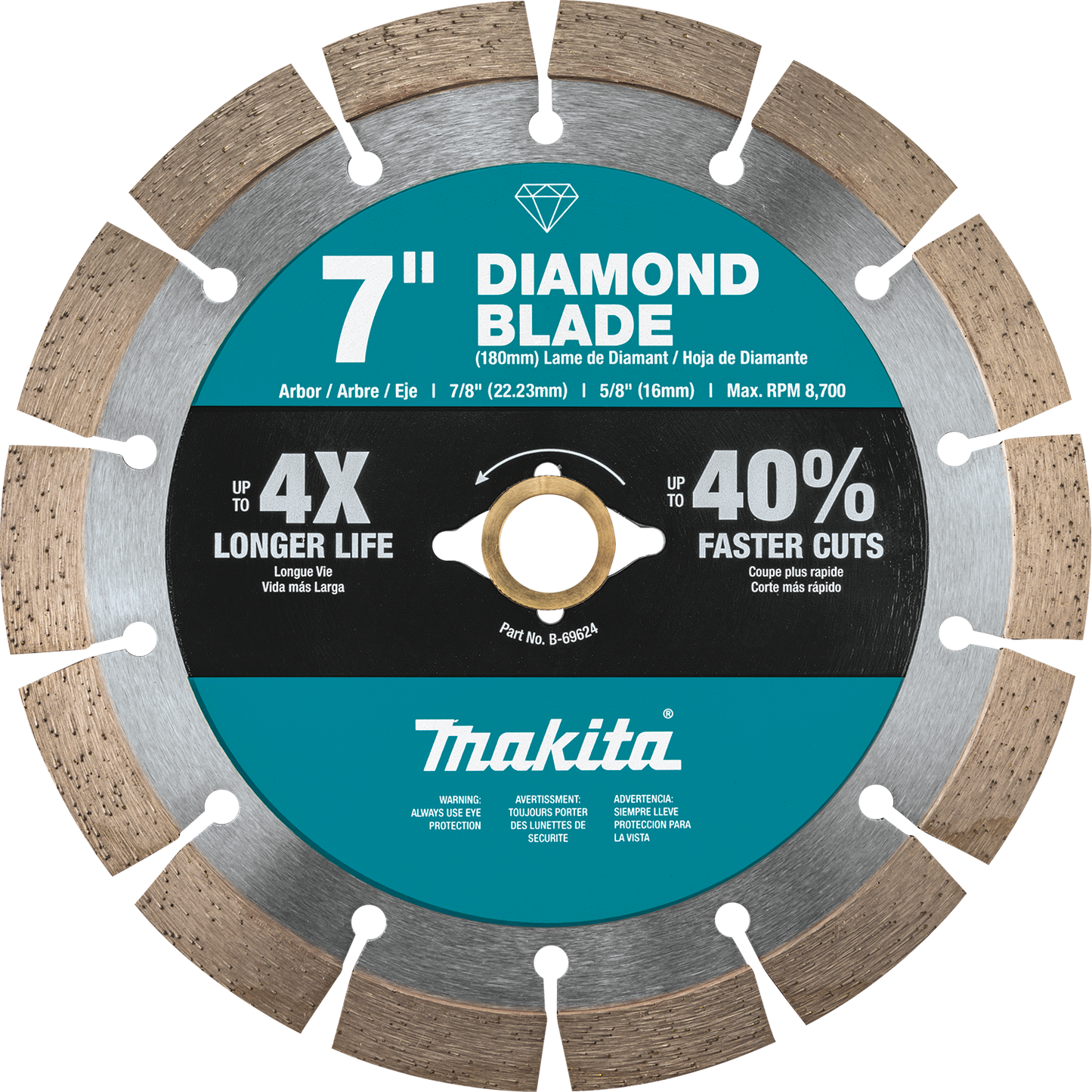 Makita B-69624 7" Diamond Blade, Segmented, General Purpose