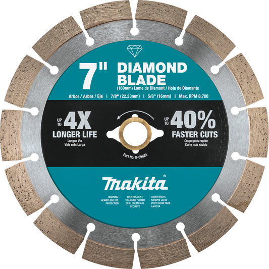 Makita B-69624 7" Diamond Blade, Segmented, General Purpose