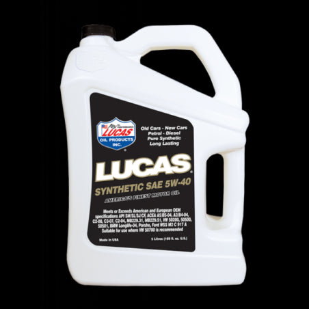 Lucas Oil 10187 Synthetic SAE 5W-40 ACEA C3 API SP Motor Oil/1.32 U.S. Gallon (5 L)