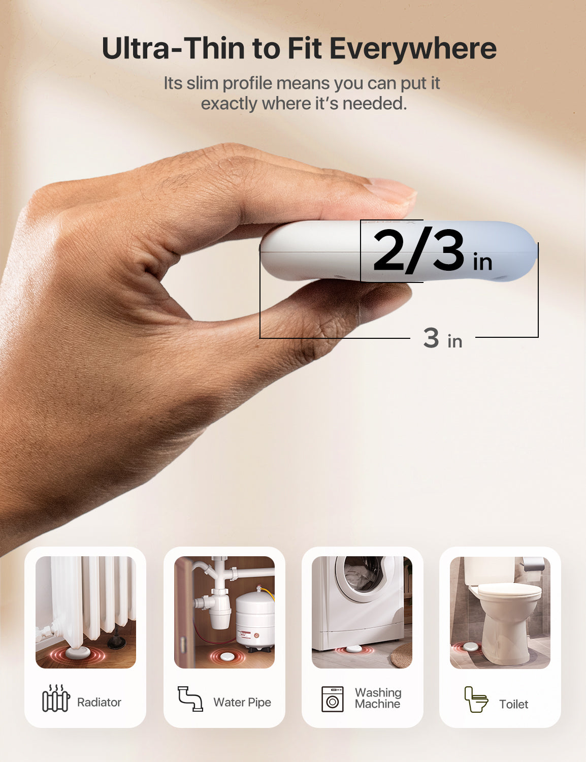 X-Sense SWS0A Ultra-thin Smart Water Leak Alarm - 1*Alarm