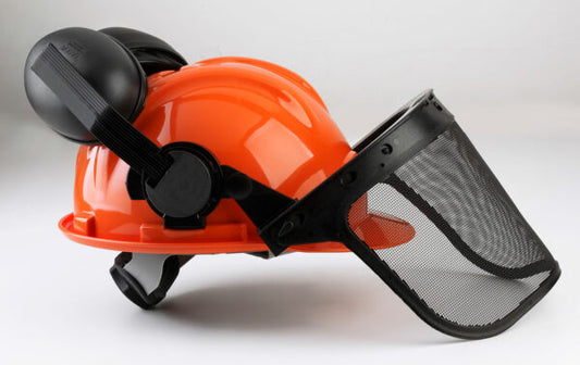 Gateway Safety 611111 Woodsman Forestry System - Complete Head, Face & Hearing Protection Kit with Safety Helmet, Mesh Visor & Earmuffs