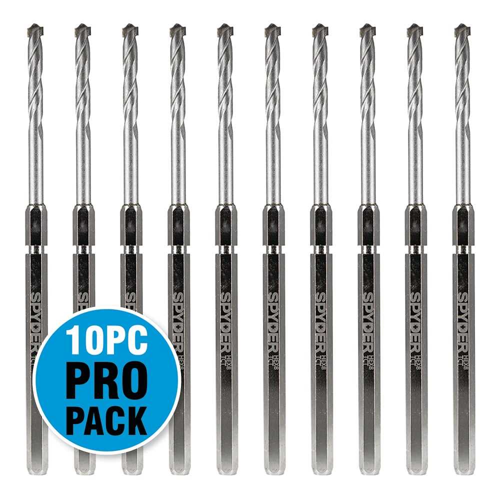 Spyder 600649-10 Spyder 10-Pack Hex 8 1/4-In X 7-1/8-In Tungsten Carbide Tipped Steel Hole Saw Pilot Bit