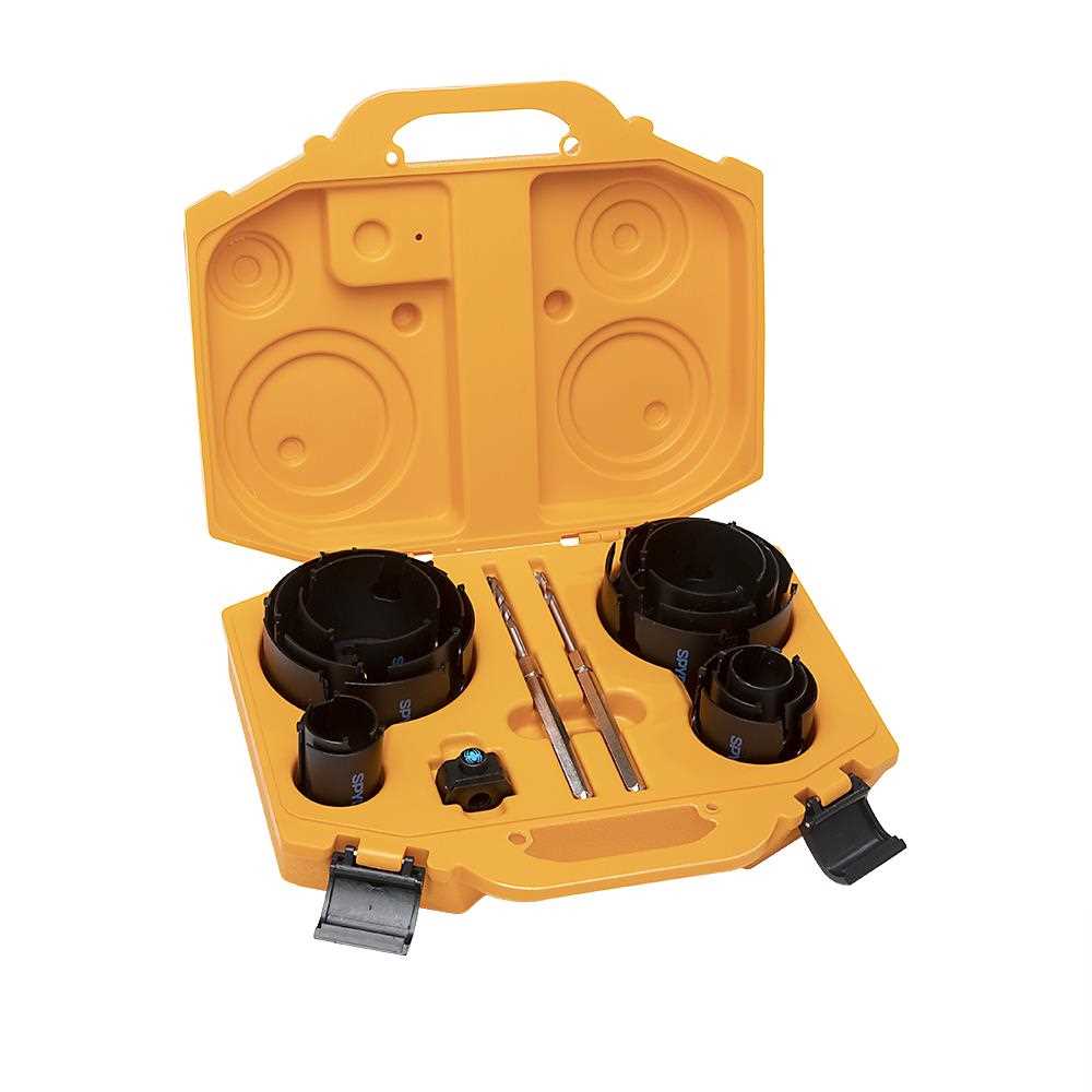 Spyder 600880 Spyder 14-Piece Carbide-Tipped Arbored Hole Saw Set