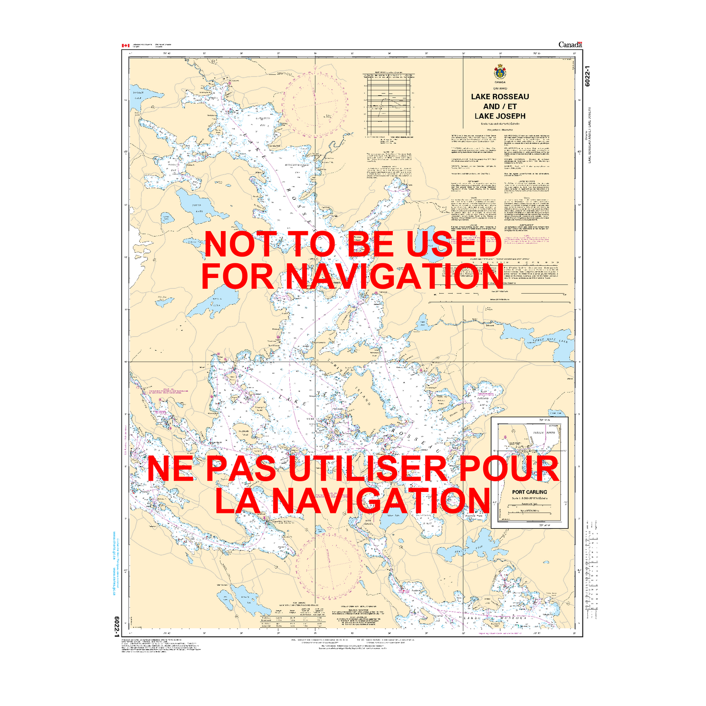 Paradise Clay CAN6022 CHS Chart Lake Rosseau and/et Lake Joseph