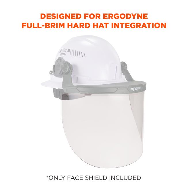 Ergodyne 60251 Skullerz 8998 Anti-Scratch & Anti-Fog Face Shield Replacement for Full Brim Hard Hat