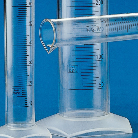 Globe Scientific 602572 Graduated Cylinder PMP (TPX) Printed Graduations 50mL