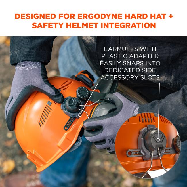 Ergodyne 60258 Skullerz 8880 NRR 26dB Hard Hat Mounted Earmuffs