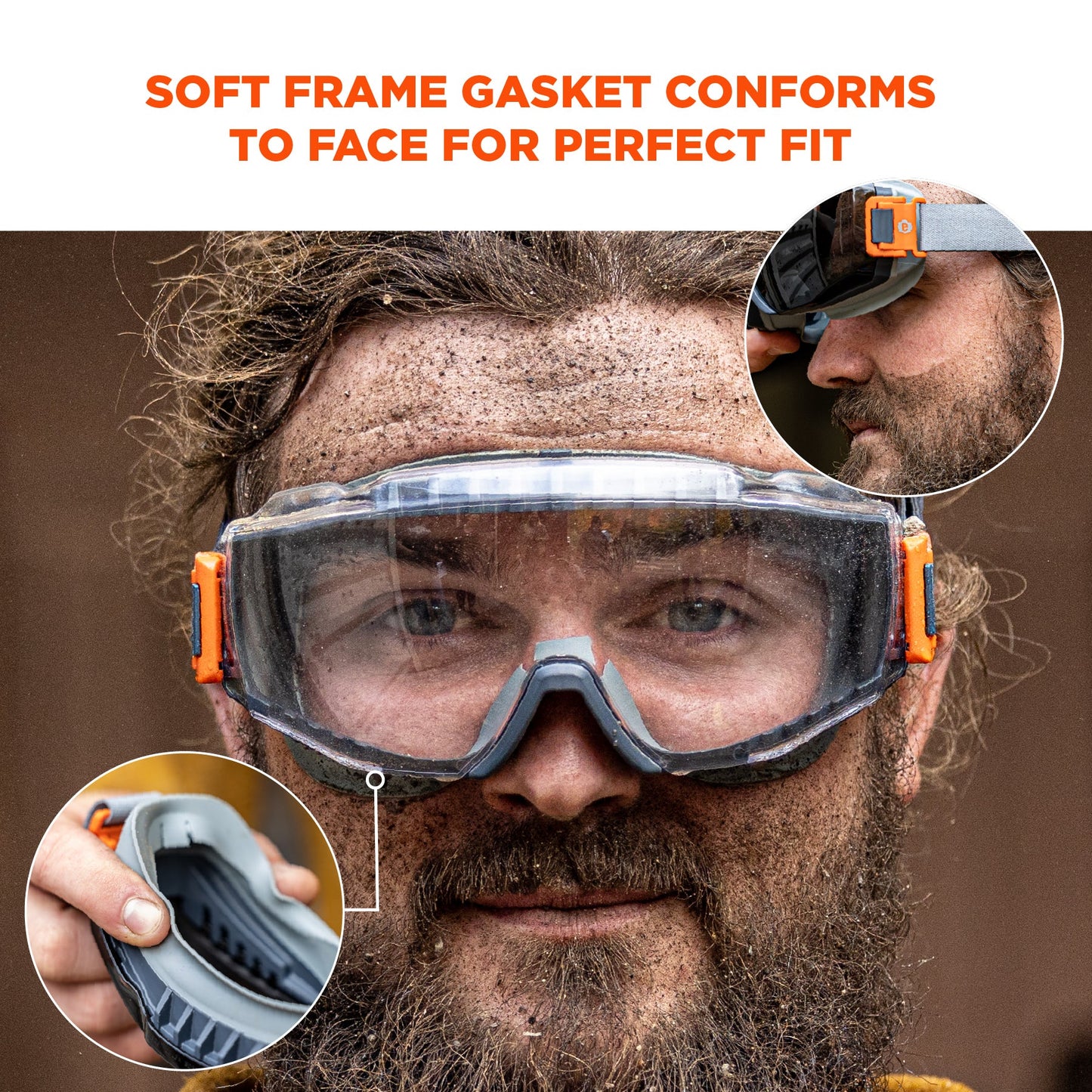 Ergodyne 60302 Skullerz MODI OTG Anti-Scratch & Anti-Fog Safety Goggles with Neoprene Strap