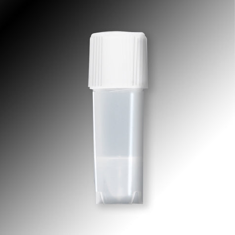 Globe Scientific 6030 Sample Tube 1.2mL External Threads PP Conical Bottom Self-Standing