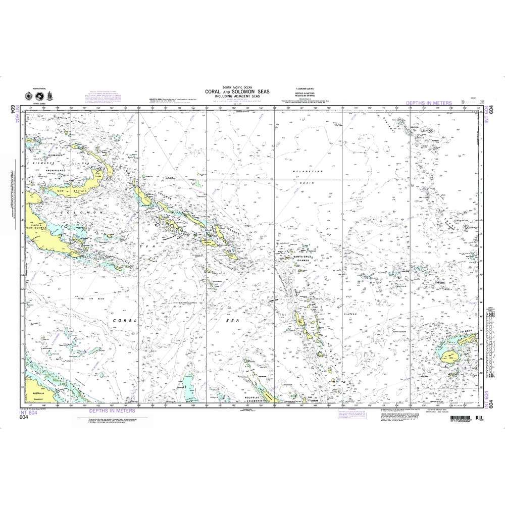 Paradise Clay NGA_604 NGA Chart Coral and Solomon Seas [and Adjacent Sea