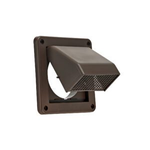 Lambro 604B-R 4 Inch Brown Plastic Fresh Air Intake Vent (Hood Style) – Removable Screen – (No Damper) – (Retail)