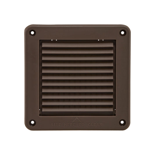 Lambro 604B-ML 4 Inch Brown Plastic Fresh Air Intake Vent – Removable Screen (Mini Louver)