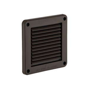 Lambro 604B-ML 4 Inch Brown Plastic Fresh Air Intake Vent – Removable Screen (Mini Louver)