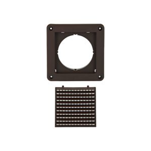 Lambro 604B-ML 4 Inch Brown Plastic Fresh Air Intake Vent – Removable Screen (Mini Louver)