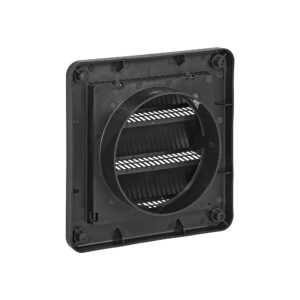 Lambro 604BL 4 Inch Black Plastic Fresh Air Intake Vent (Rain Guard) – Removable Screen