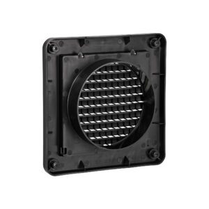 Lambro 604BL-ML 4 Inch Black Plastic Fresh Air Intake Vent (Mini Louver) – Removable Screen