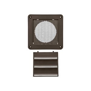 Lambro 604BS 4 Inch Brown Plastic Fresh Air Intake Vent (Rain Guard) – Metal Bug Screen