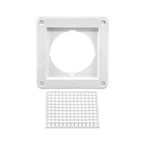 Lambro 603W-ML 3 Inch White Plastic Fresh Air Intake Vent – Removable Screen (Mini Louver)