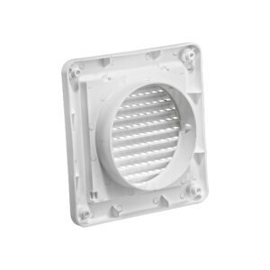 Lambro 604W-ML 4 Inch White Plastic Fresh Air Intake Vent (Mini Louver) – Removable Screen