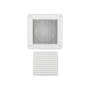 Lambro 604W-MLS 4 Inch White Plastic Fresh Air Intake Vent (Mini Louver) – Metal Bug Screen