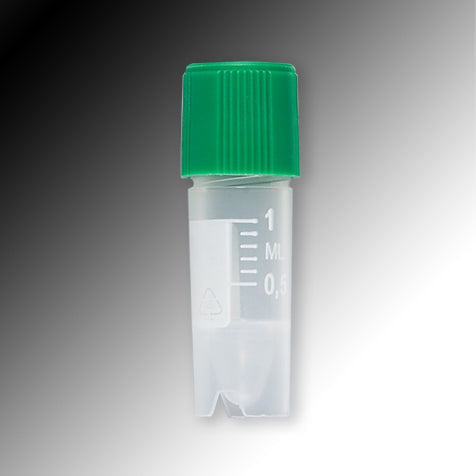 Globe Scientific 6050 Sample Tube 1.2mL External Threads PP White Graduations & Marking Area Conical Bottom Self-Standing