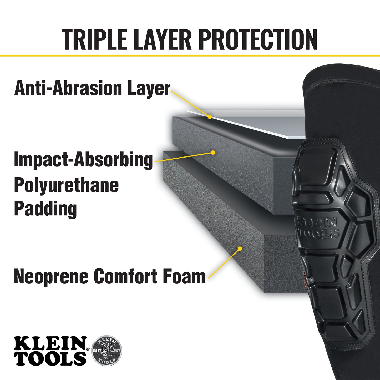 Klein Tools 60611 Heavy Duty Knee Pad Sleeves, L/XL
