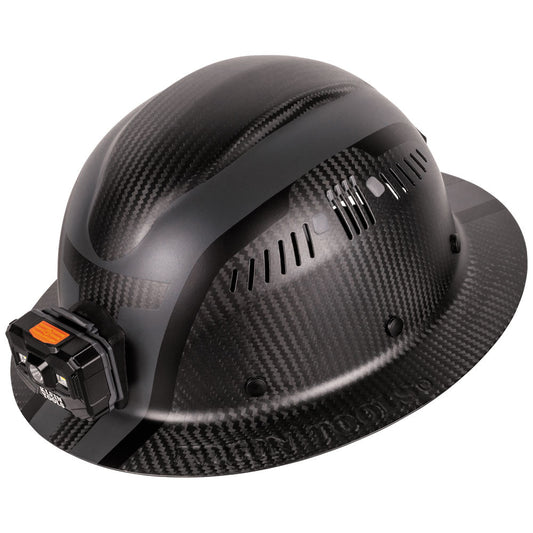 Klein Tools 60514 Klein Carbon Fiber Full Brim Hard Hat with Headlamp, Spartan