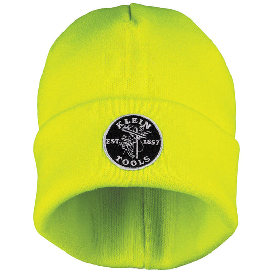 Klein Tools 60568 Heavy Knit Hat, High-Visibility Yellow, Patch Logo