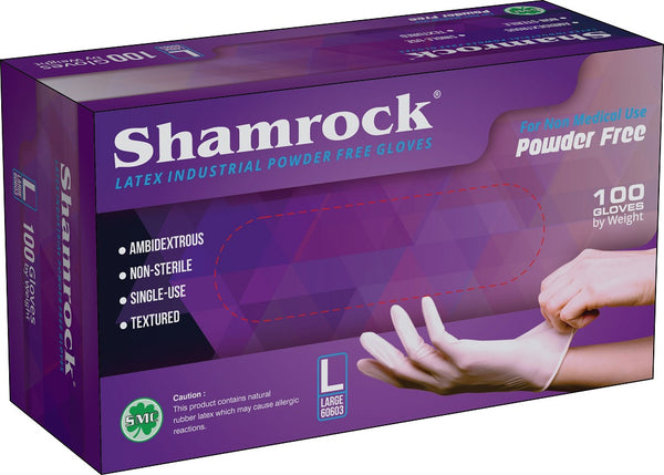 Shamrock 60604 - 60600 Series Latex Industrial White Gloves, Powder-Free, Textured Gloves, 6Mil, Xlarge, (10 Boxes of 100)