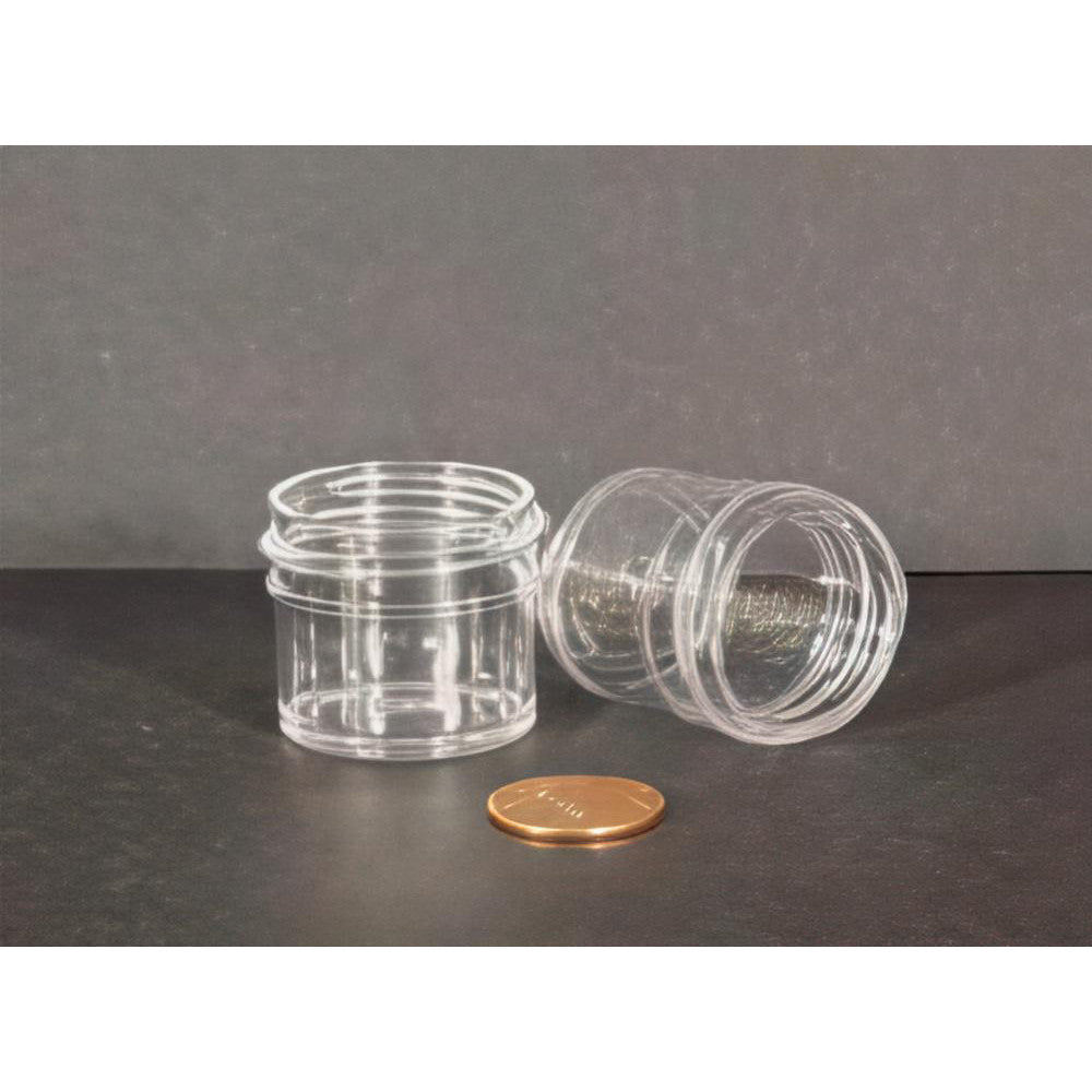 Globe Scientific 6360 Jar Wide Mouth 7.5mL (1/4oz) PS 33mm Opening 1 x 1" (Screw Cap Packaged Separately)