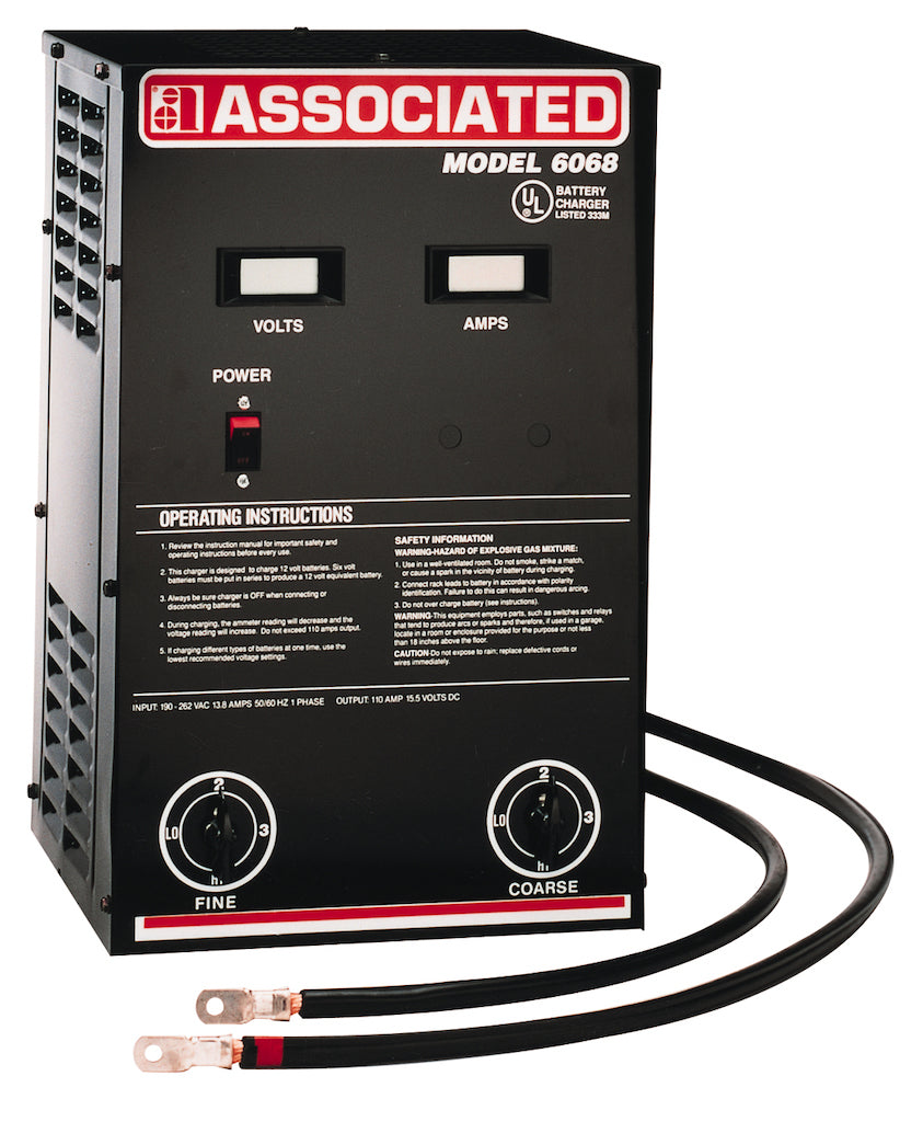 Associated Equipment 6068 Parallel Charger, 12V 110A 1-36 Batteries Digital 230V 50/60Hz