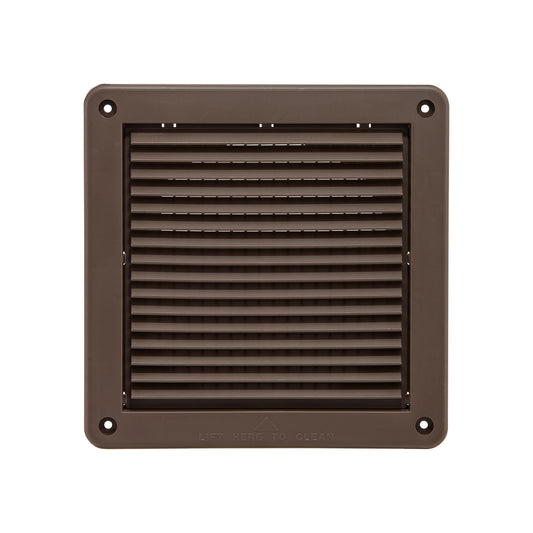 Lambro 606B-ML 6 Inch Brown Plastic Fresh Air Intake Vent (Mini Louver) – Removable Screen